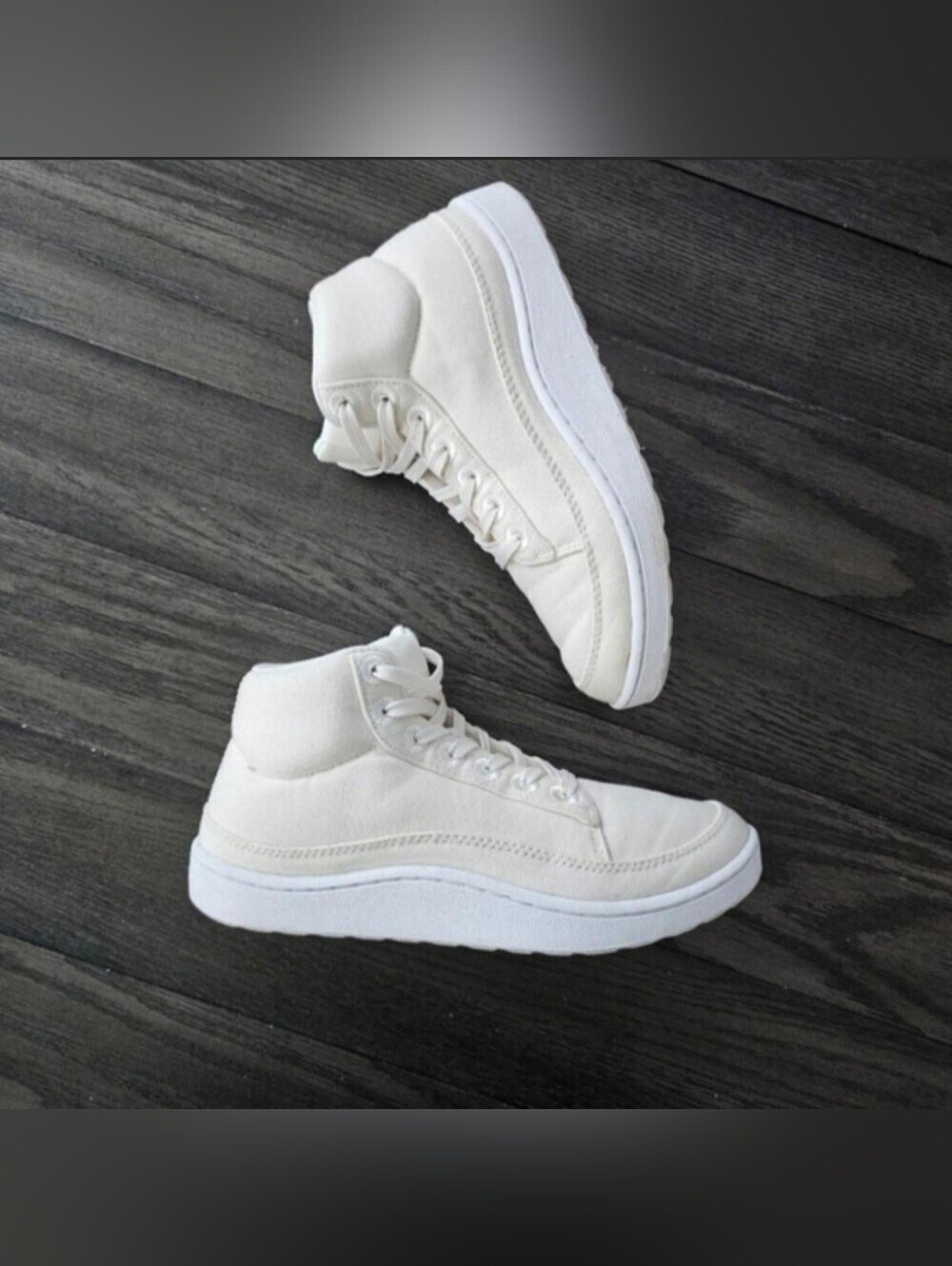 Allbirds Women's High Top Sneakers Cream White Wool Shoes US 9W Lace Up Casual - Picture 3 of 5